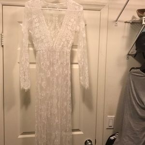 Lace dress for maternity photoshoot